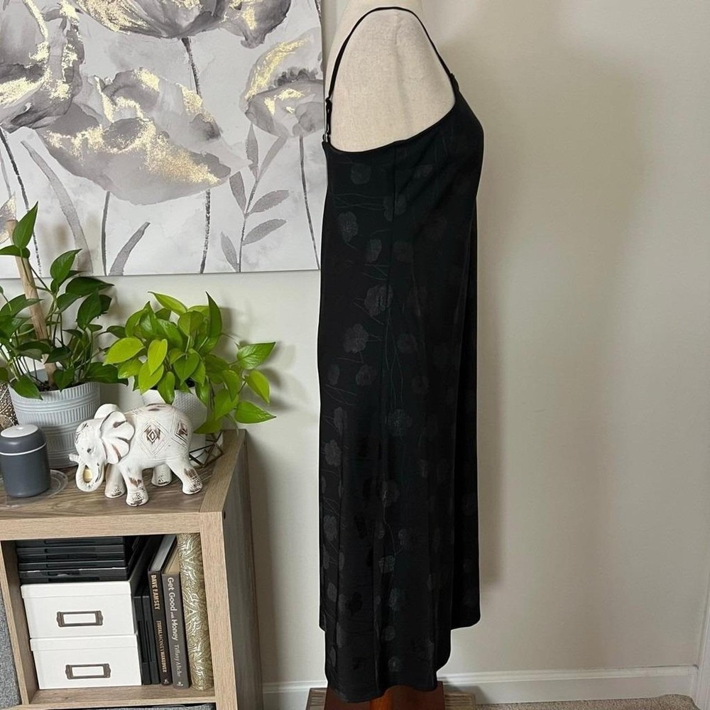 A New Day Black Floral Slip Dress Midi Whimsigoth Goth Size XS Fairy Grunge - Picture 4 of 8